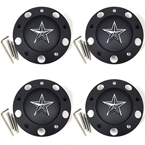 4x KMC XD Series Matte Black Wheel Center Hub Caps 6