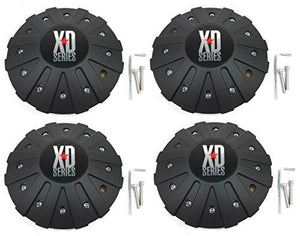 4x KMC XD Series Matte Black Wheel Center Hub Caps Bolt-On for 5x4.5 5x114.3 5x5 5x127 6x5.5 6x139.7 6x135 8x6.5 8x165.1 5x5.5 5x139.7 5x150 8x170 5x135 XD778 Monster - wheelcentercaps
