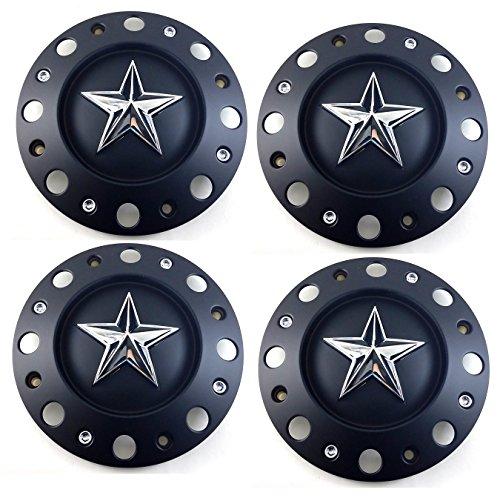 4x KMC XD Series Matte Black Wheel Center Hub Caps Bolt-On for 8x6.5 8x165.1 8x170 8x200 XD775 Rockstar Dually XD775 Rockstar replacement wheel center cap part XD775