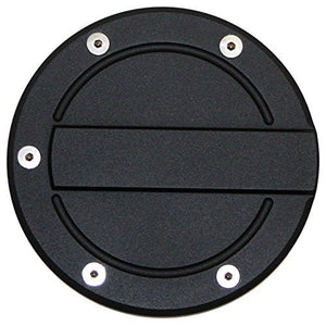 All Sales 6159K 6 1/4" Ring Ami Race Style Billet Fuel Door, Flat Black - Wheel Center Caps