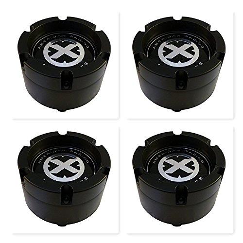 American Racing 4 Pack ATX 391K132 8 Lug Black Snap in 2pc Wheel Center Cap replacement wheel center cap part 391K132