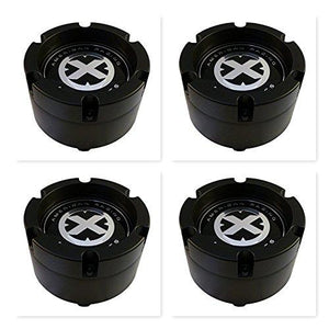 American Racing 4 Pack ATX 391K132 8 Lug Black Snap in 2pc Wheel Center Cap - wheelcentercaps