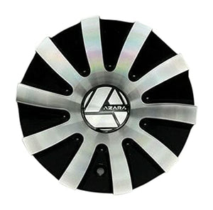 Azara Black and Machined Wheel Center Cap C247L176A-MB - wheelcentercaps