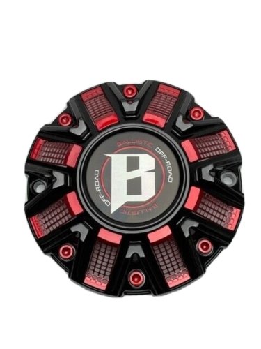 Ballistic Off-Road Gloss Black and Red Wheel Center Cap CAP OR-D2 CAP OR-D replacement wheel center cap part OR-D2