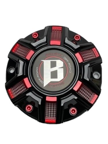 Ballistic Off-Road Gloss Black/Red Wheel Center Cap CAP OR-D replacement wheel center cap