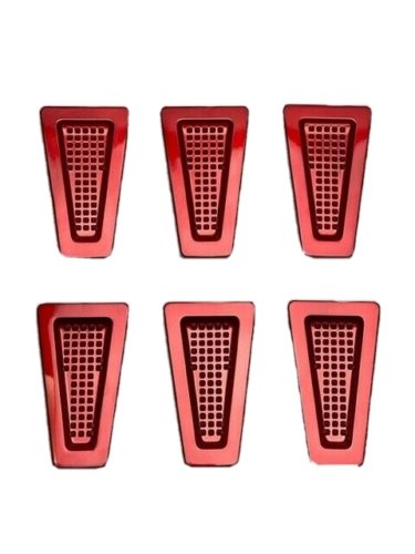 Ballistic Warrior 827 Gloss Red Accent Insert Set (6 PCS) 727 ACC1 Stick On - Wheel Center Caps