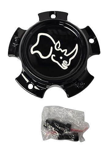 Black Rhino CCBR65127GB Gloss Black Center Cap 5x127 White Logo replacement wheel center cap part CCBR65127GB