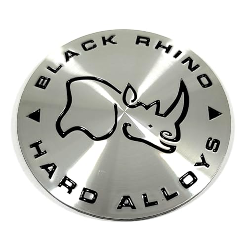 Black Rhino Wheels Silver TE60BRS Sticker Logo Emblem 60MM replacement center cap logo / insert part TE60BRS