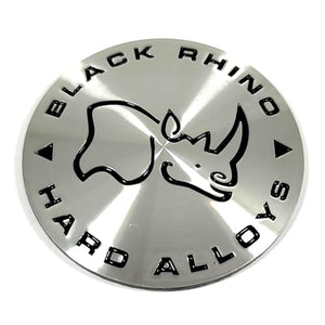 Black Rhino Wheels Silver TE60BRS Sticker Logo Emblem 60MM - Wheel Center Caps