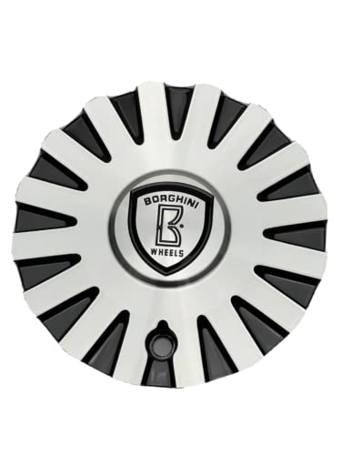 Borghini B22 Black and Machined Wheel Center Cap CSB22-1A replacement wheel center cap part CSB22-1A