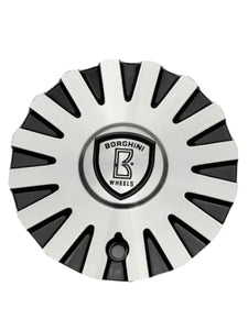 Borghini B22 Black and Machined Wheel Center Cap CSB22-1A - Wheel Center Caps