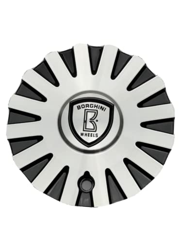 Borghini B22 Black and Machined Wheel Center Cap CSB22-1A - Wheel Center Caps