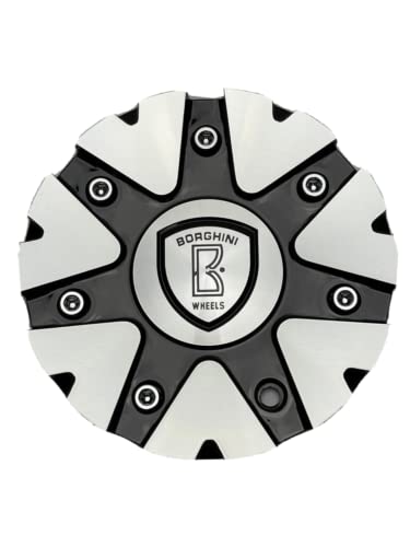 Borghini Black and Machined Wheel Center Cap CSB20-1A replacement wheel center cap part CSB20-1A