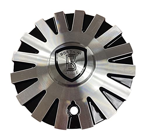 Borghini Wheels B22 CSB22-2A Black and Machined Center Cap replacement wheel center cap part CSB22-2A