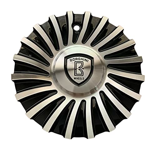 Borghini Wheels B24 CSB24-2A Black and Machined Center Cap replacement wheel center cap part CSB24-2A