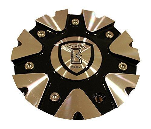 Borghini Wheels Black Machined Silver Center Cap CS419-D1A-AL replacement wheel center cap part CS419-D1A-AL