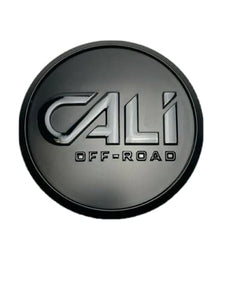 Cali Off-Road Matte Black and Gloss Black Logo Snap in Wheel Center Cap C109109MB02 C147402CAP - Wheel Center Caps