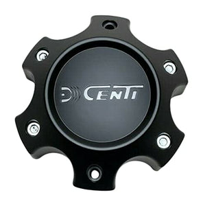 Dcenti Matte Black 6 Lug Wheel Center Cap CBH06-A1P CBH06-A1P-1 - Wheel Center Caps