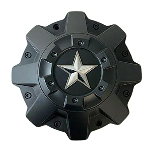 DFD Wheels C-051 Matte Black with Chrome Star Wheel replacement wheel center cap part C-051
