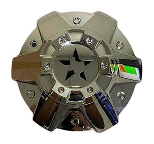 DFD Wheels C-054 Chrome with Black Star Wheel Center Cap Texas Lone Star replacement wheel center cap part C-054