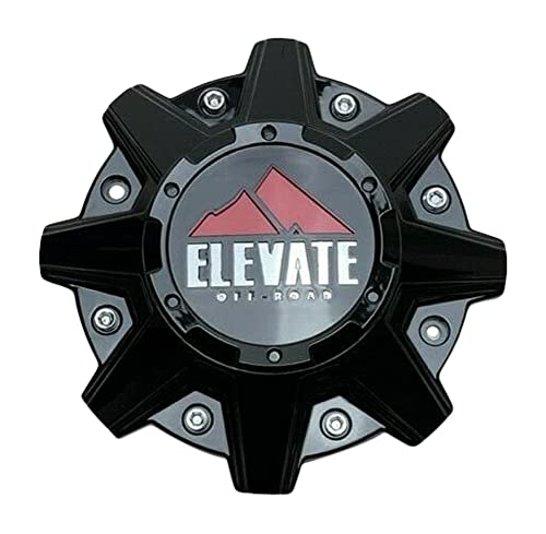 Elevate Off-Road Gloss Black and Red Logo Wheel Center Cap CW0396 replacement wheel center cap part CW0396
