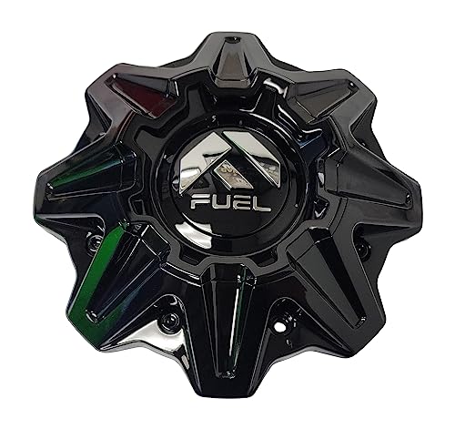 Fuel 853 Center Cap 1007A64GB Bolt On Gloss Black and Chrome 8x6.5 8x180 replacement wheel center cap part 1007A64GB