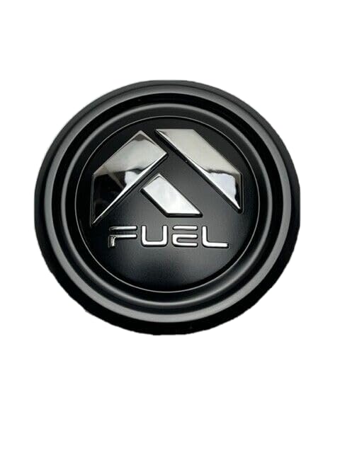 Fuel Matte Black and Chrome Logo Snap in Wheel Center Cap 1006-48MB 5x5 - Wheel Center Caps