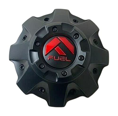 Fuel Off-Road 1001-63MBQ Matte Black with Red Logo Wheel Center Cap replacement wheel center cap part 1001-63MBQ