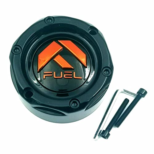Fuel Off Road Wheel 1003-42GBO 1003-42 Center Hub Cap Gloss Black & Orange for 4 Lug UTV Wheel replacement wheel center cap part 1003-42GBO