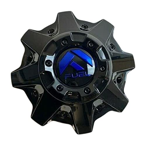 Fuel Offroad 1002-49GBK Gloss Black with Blue Logo Wheel Center Cap replacement wheel center cap part 1002-49GBK