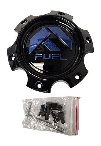 Fuel Offroad 1006-12GBDK Gloss Black with Blue Logo Center Cap replacement wheel center cap part 1006-12GBDK