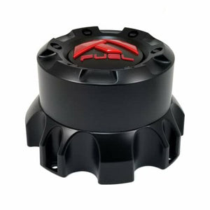 Fuel Offroad Wheels 1001-60MBQ 8 Lug Matte Black Center Cap with Red Logo 1000-55 ST-MQ804-148 - Wheel Center Caps