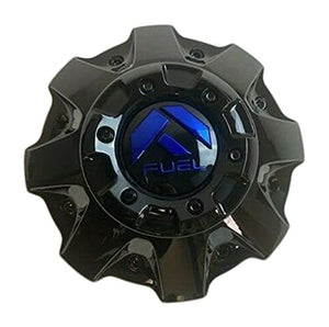 Fuel Offroad Wheels 1001-63GBK 1001-63 Gloss Black with Blue Logo Center Cap - wheelcentercaps