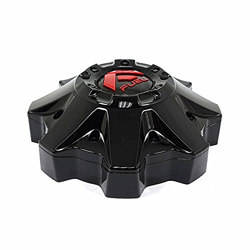 Fuel Offroad Wheels 1002-49GBQ 1002-49 Gloss Black with Red Logo Center Cap - wheelcentercaps