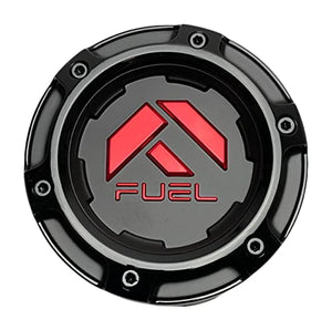 Fuel Offroad Wheels 1005-49TGBQ Gloss Black and Red Center Cap - Wheel Center Caps