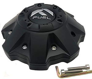 Fuel Wheels Flat Black Center Cap (Qty 1) # 1002-48B 5-6 Lug (1001-63 with Extension!) - Wheel Center Caps