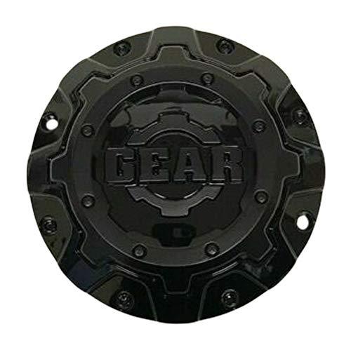Gear Gloss Black with Satin Black Overlay Wheel Center Cap C-741-1 - wheelcentercaps