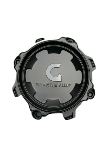 Granite Alloy Satin Black and Gloss Black Logo Wheel Center Cap A89 A89-8909 replacement wheel center cap part A89-8909