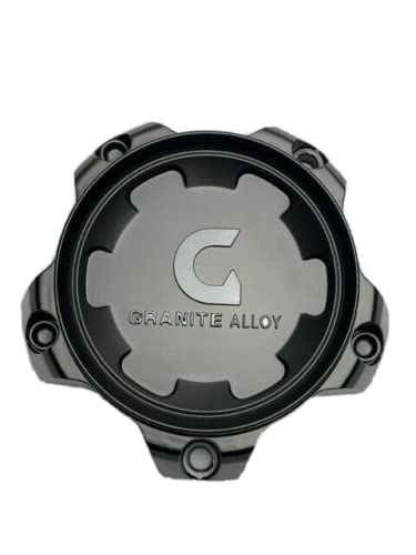 Granite Alloy Satin Black and Gloss Black Logo Wheel Center Cap A89 A89-8950 - Wheel Center Caps