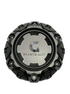 Granite Alloy Satin Black and Gloss Black Logo Wheel Center Cap A89 A89-8956 - Wheel Center Caps