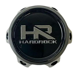 Hardrock Gloss Black with Chrome Logo 6 Lug Wheel Center Cap