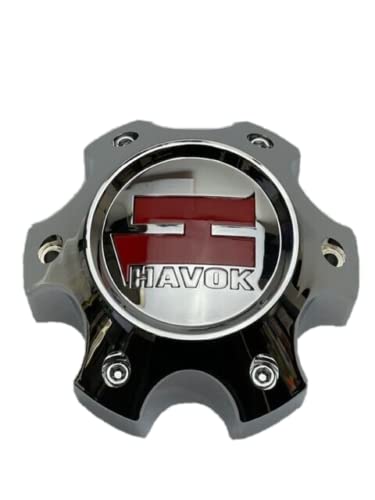 Havok Chrome Red Logo Wheel Center Cap CBH06-1P CBH06-1P-1 - Wheel Center Caps