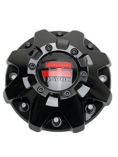 Havok Gloss Black and Red Logo Wheel Center Cap CBH103-A2P SJ1402-03 replacement wheel center cap part CBH103-A2P