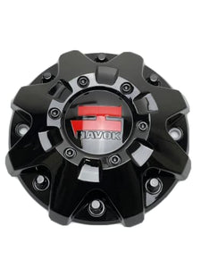 Havok Gloss Black and Red Logo Wheel Center Cap CBH103-A2P SJ1402-03 - Wheel Center Caps