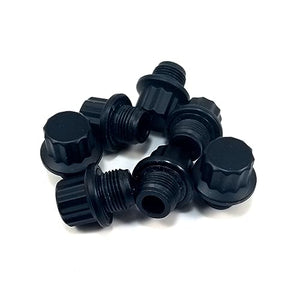 Helo Wheel Decorative P2-56 Spoke Rivets Bolts Black Plastic HE904 7 Pack - Wheel Center Caps