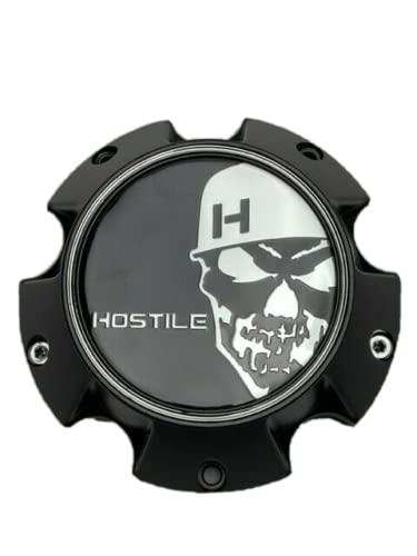 Hostile Special Edition Skull Logo Matte Black Wheel Center Cap C-8016-D replacement wheel center cap part C-8016-D