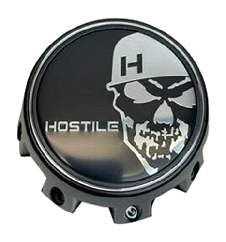Hostile Special Edition Skull Logo Matte Black Wheel Center Cap HC-8004 replacement wheel center cap part HC-8004