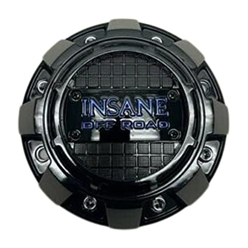 Insane Off Road Gloss Black and Blue Logo Wheel Center Cap 721L182 replacement wheel center cap part 721L182