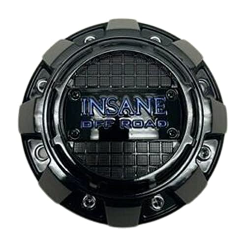 Insane Off Road Gloss Black and Blue Logo Wheel Center Cap 721L182 - wheelcentercaps