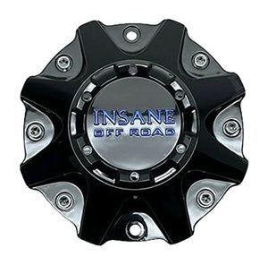 Insane Off-Road Gloss Black and Blue Logo Wheel Center Cap ER038 310L214-D - wheelcentercaps